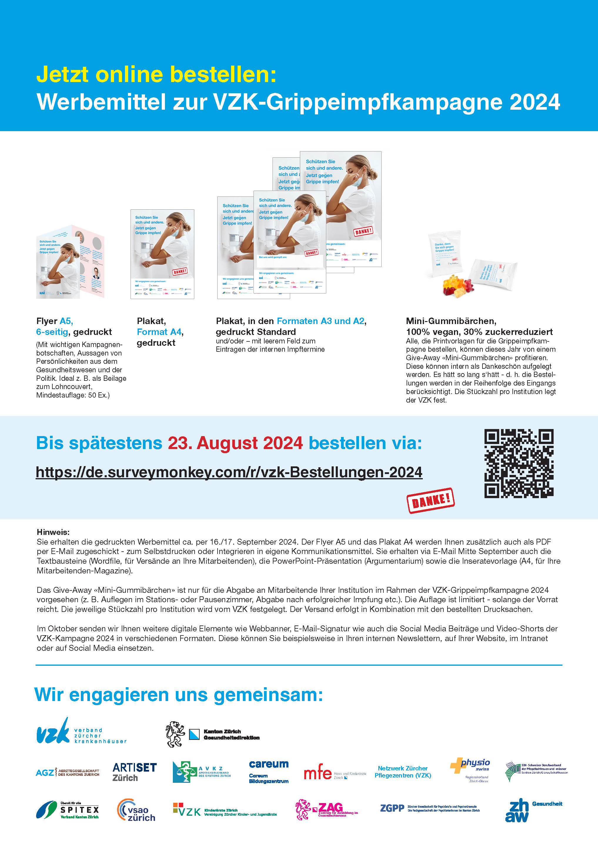 Informationen Bestellungen Werbemittel VZK Grippeimpfkampagne 2024